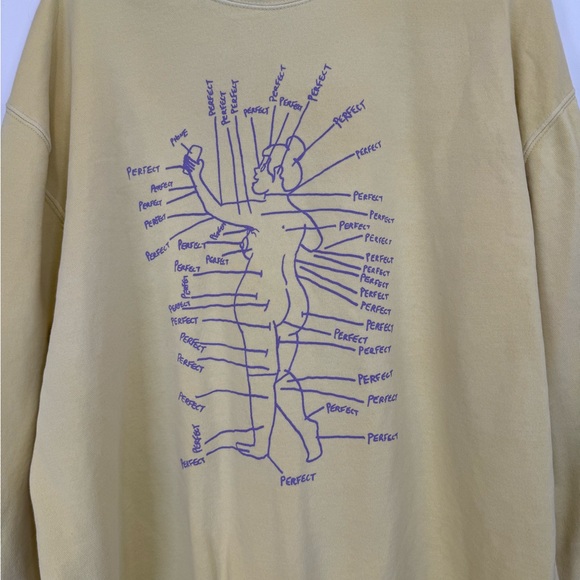 Porous Walker ‘Perfect’ Sweatshirt Yellow Graphic Men's Sweater - Picture 3 of 7